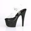 Pleaser - BEJEWELED708DM Sandale à bride à la cheville, Pole dance chaussures - Chaussures de pole dance - Noir/Transparent Product image